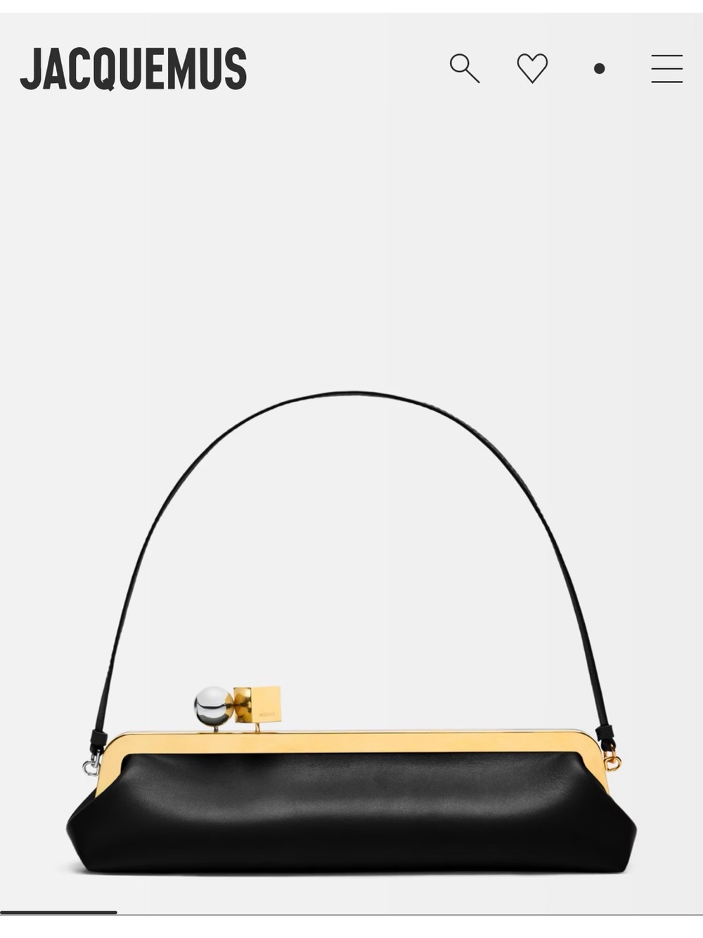 Jacquemus Black Leather Salon Clutch